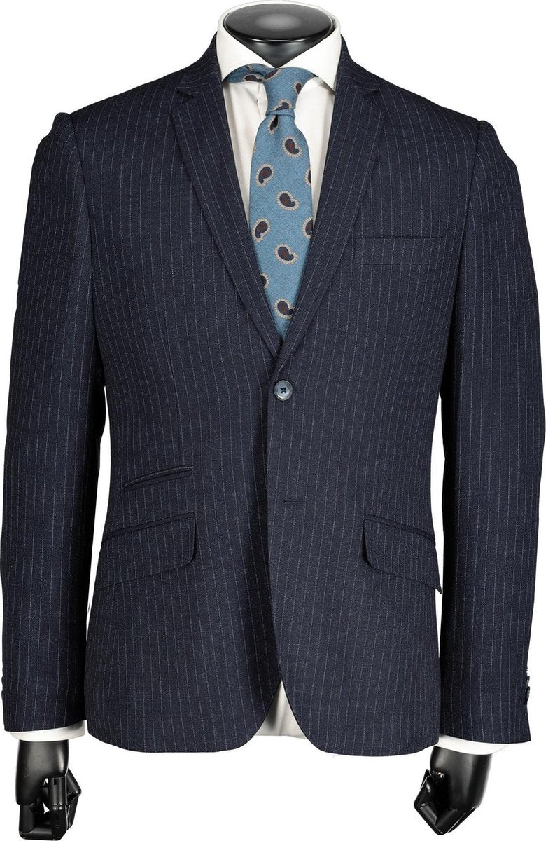 City Line By Nils Kostuum - Slim Fit - Blauw - 54