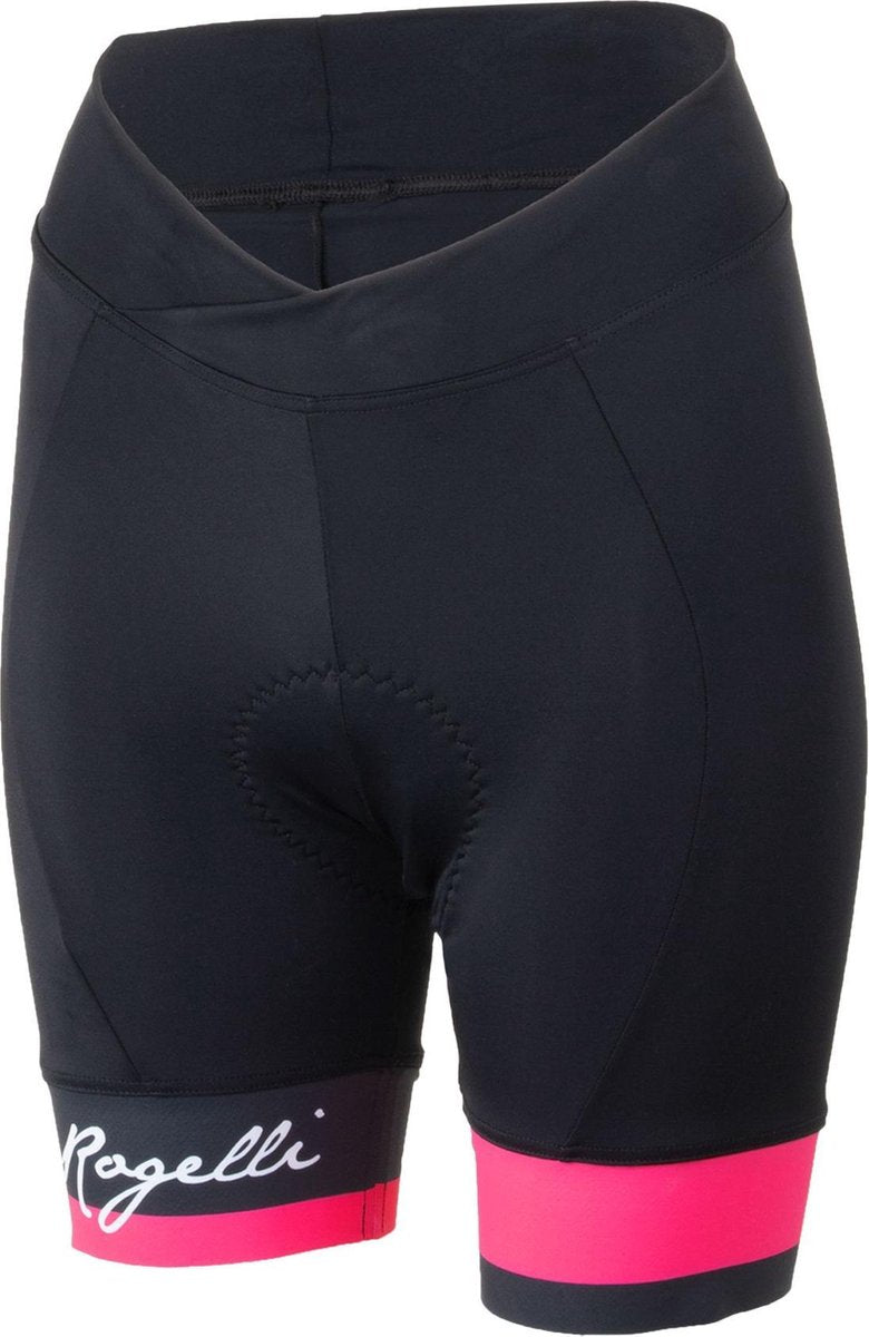 Rogelli Dames Wielerbroek Select - Zwart/Roze - Maat L