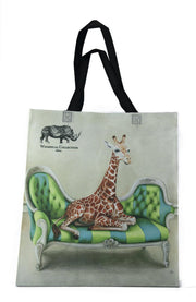 Shopper tas - Shopper tas dames - Gemaakt van hergebruikte PET Flessen - Boodschappen tas - Wildlife at leisure -  Giraffe  - Milieubewust en Groen. Origineel Afrikaanse passend bij de Wildlife at Leisure collectie van WhimsicalCollection