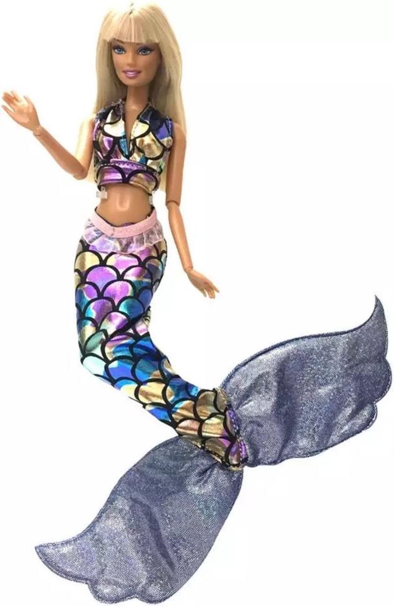 Poppenkleertjes - Geschikt voor Barbie - Zeemeermin outfit - Zwemkleding - Badkleding