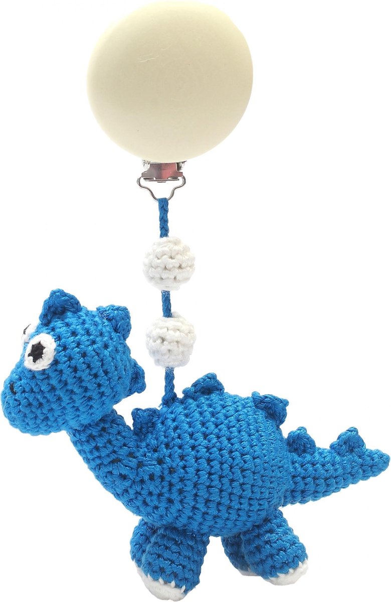 Naturezoo Kinderwagenhanger Dino 20 Cm Blauw