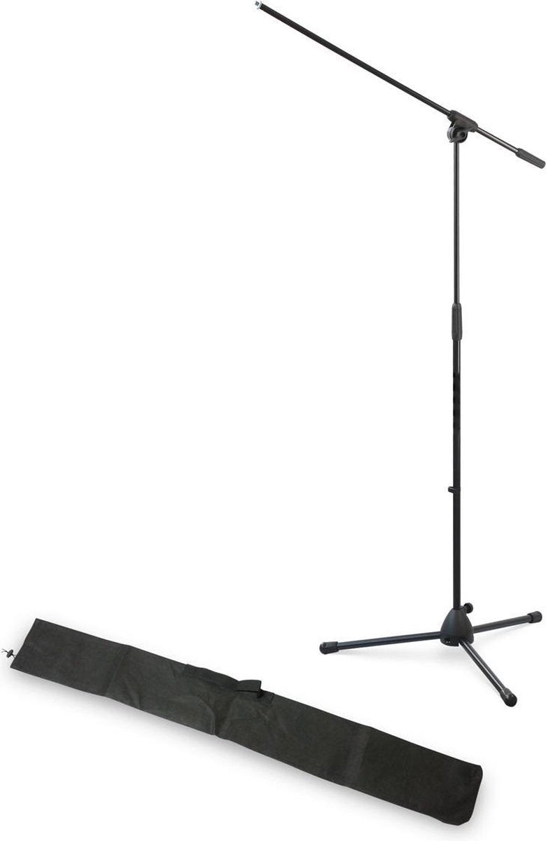 Hilec H10068 - Microfoon statief standaard met opbergtas - 95cm - 148cm
