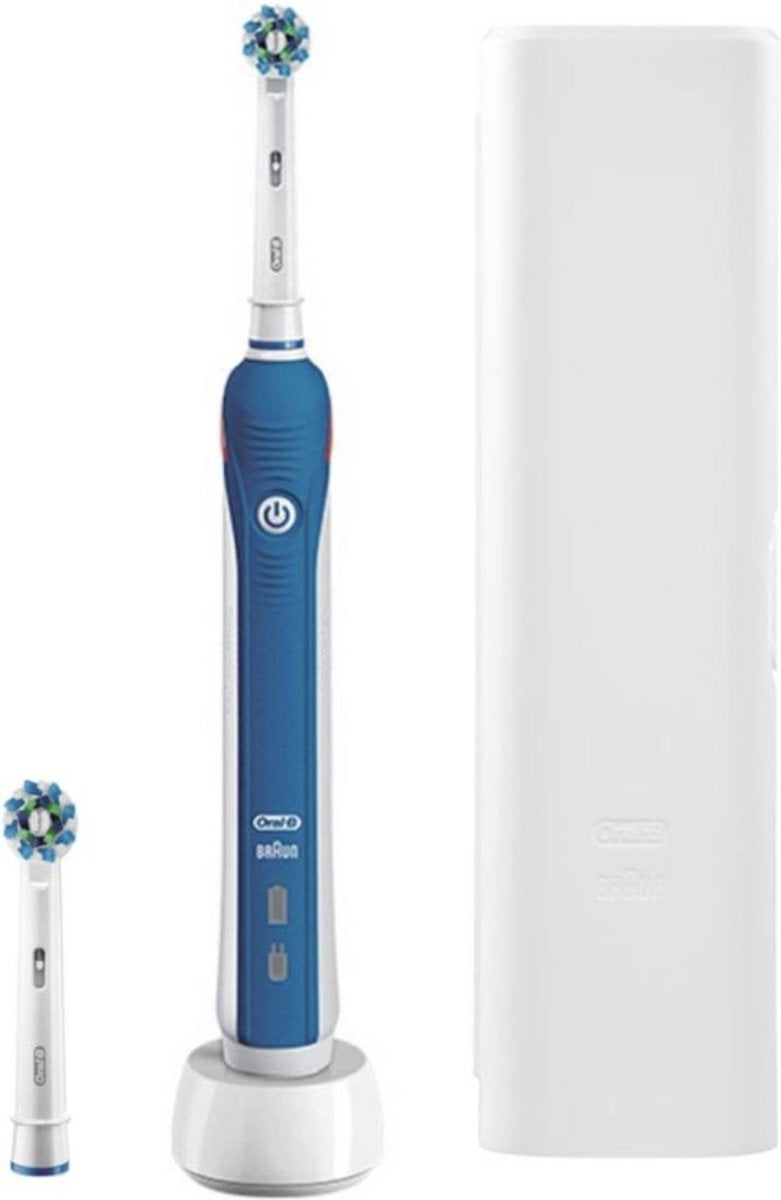 Oral-B Pro 2 Cross Action - Elektrische Tandenborstel - Blauw - Expert + Reisetui
