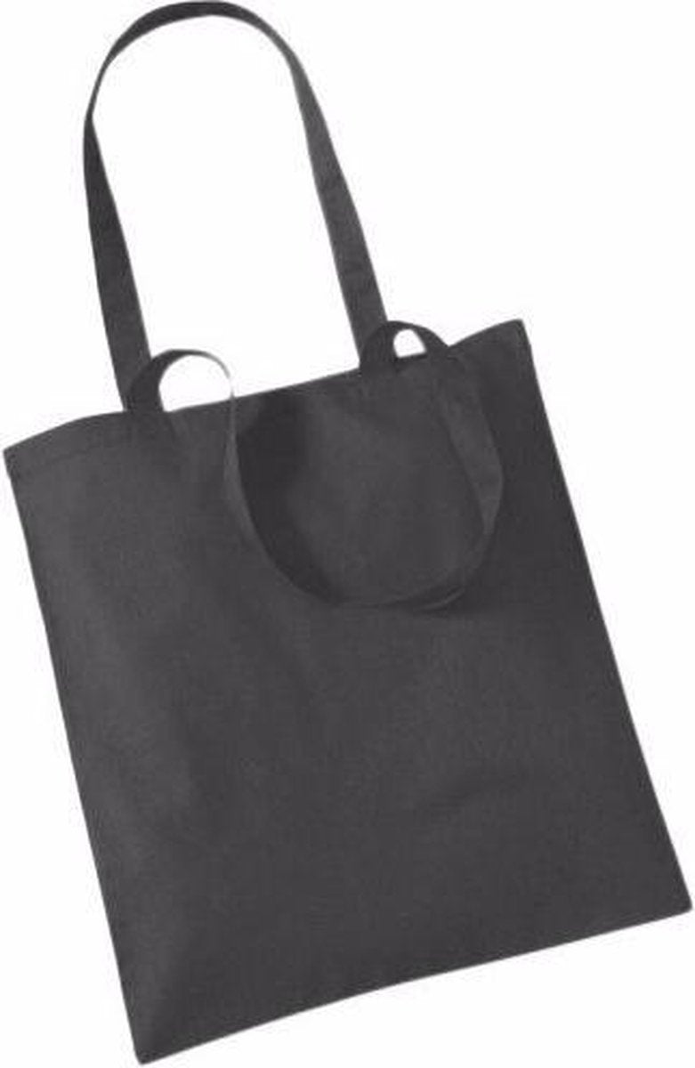 30x Katoenen schoudertasjes antraciet 42 x 38 cm - 10 liter - Shopper/boodschappen tas - Tote bag - Draagtas