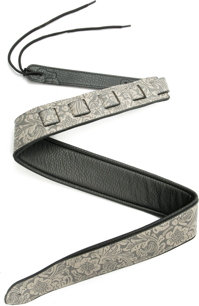 Gitaarbanden - Fame Strap Garment Leather Floral Black