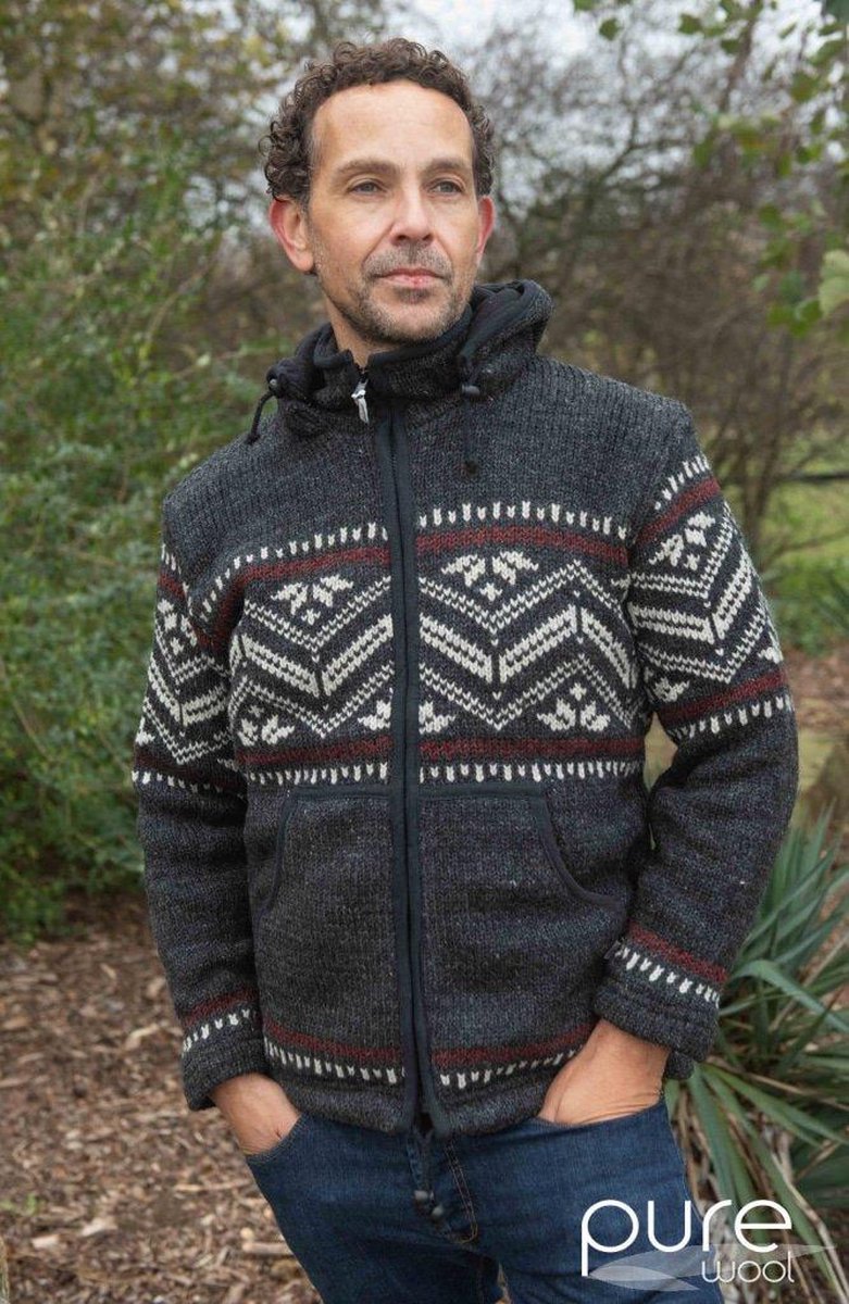 Pure Wool  herenvest WJK-1314 Antraciet - Antraciet - M