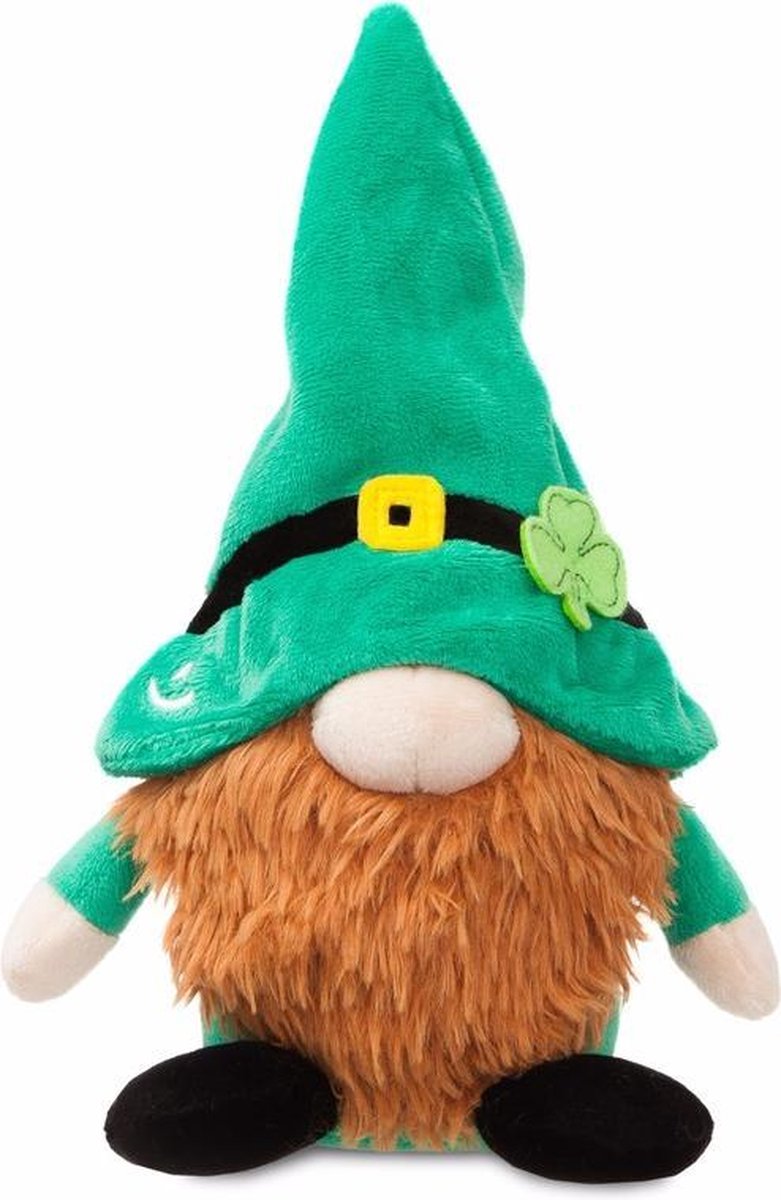 Pluche Ierse kabouter knuffel groene muts 19 cm