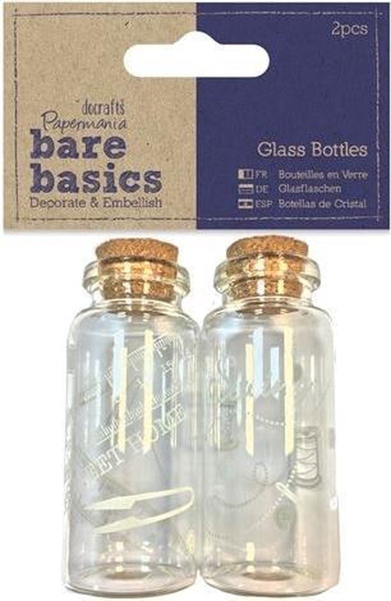 Glazen Fles (2  stuks) - Home Sweet Home  - Bare Basics