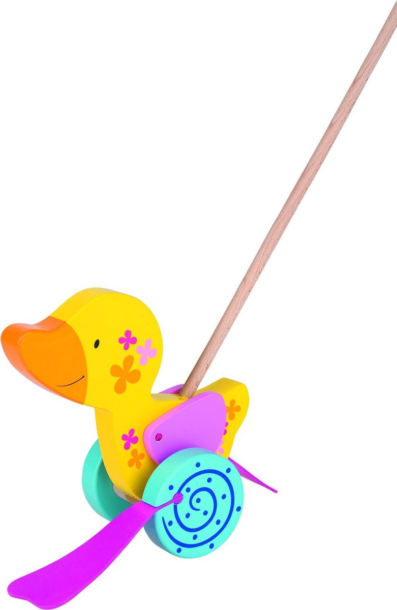 Goki | Houten duwstok Eend - Susibelle