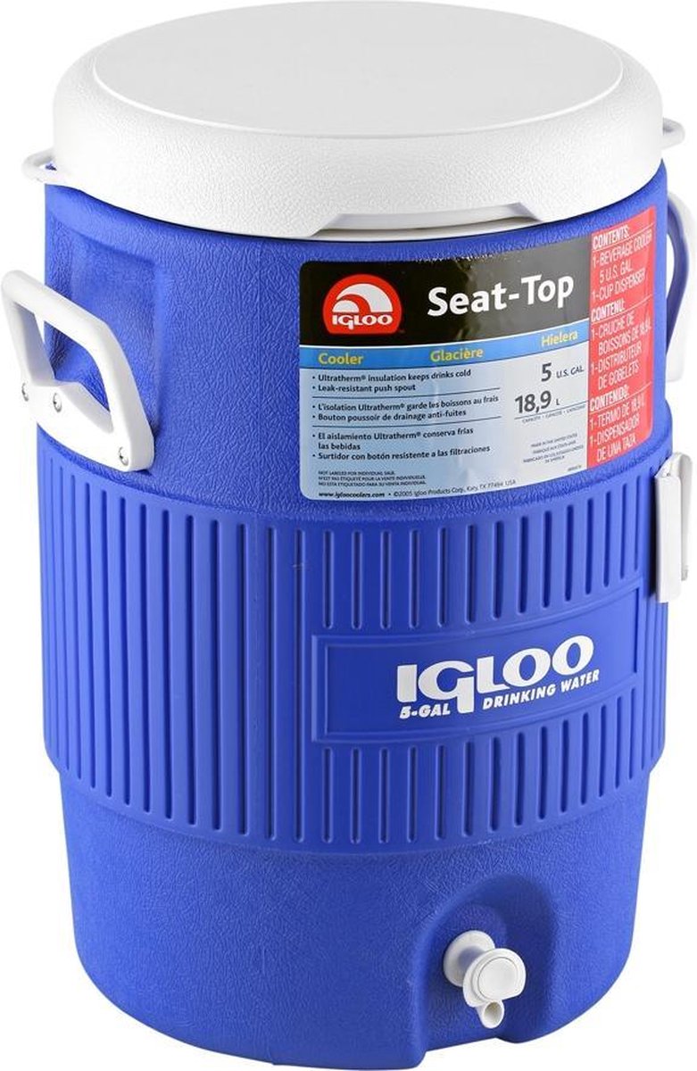 Igloo 5 Gallon Seat Top inclusief bekerhouder - Drankdispenser / Drankkoeler - 18