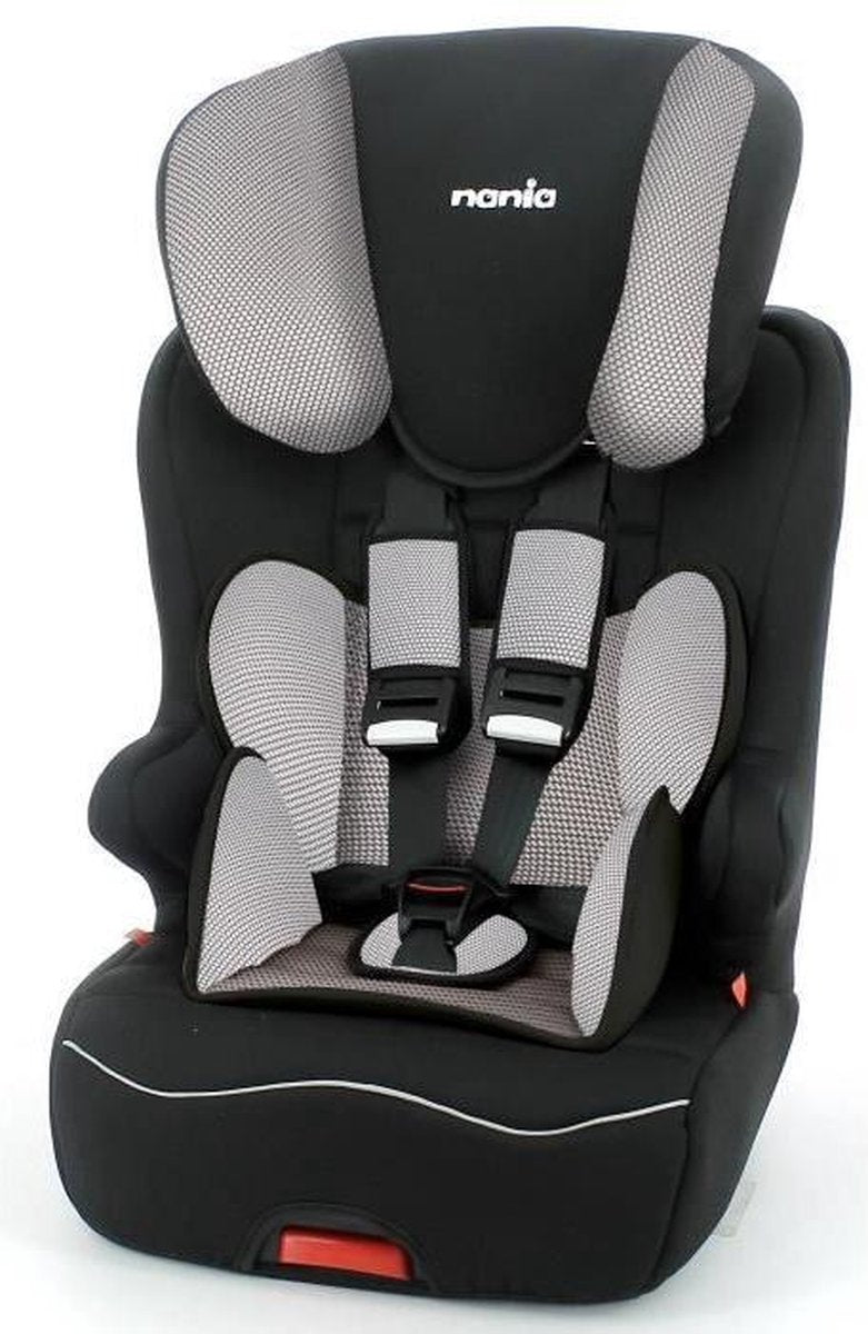 NANIA Isofix rugleuningverhoger met harnas Racer GR 1/2/3 van 9 tot 36 kg - Hatrix Grey