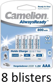 32 stuks Camelion oplaadbaar AAA 1.2V-800Mah