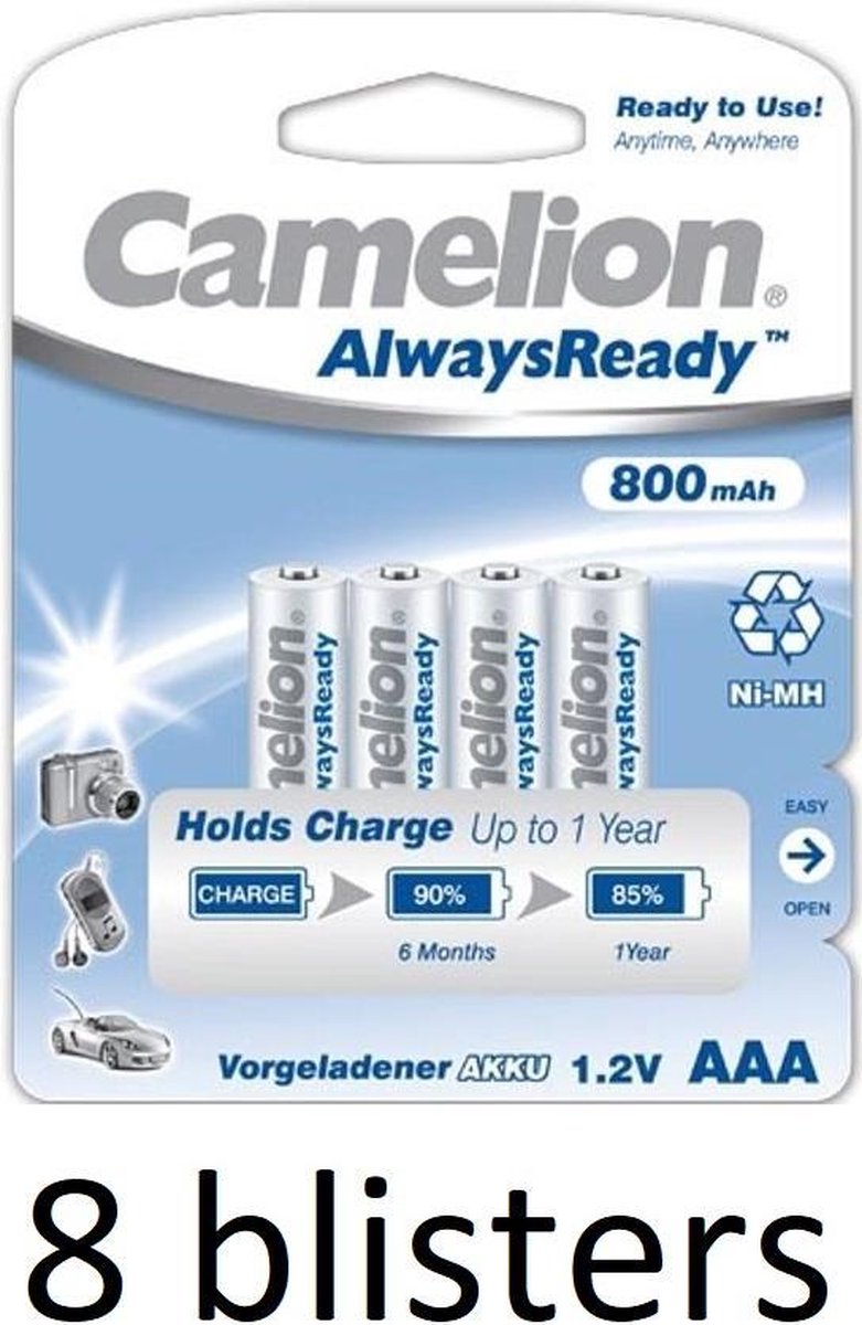 32 stuks Camelion oplaadbaar AAA 1.2V-800Mah