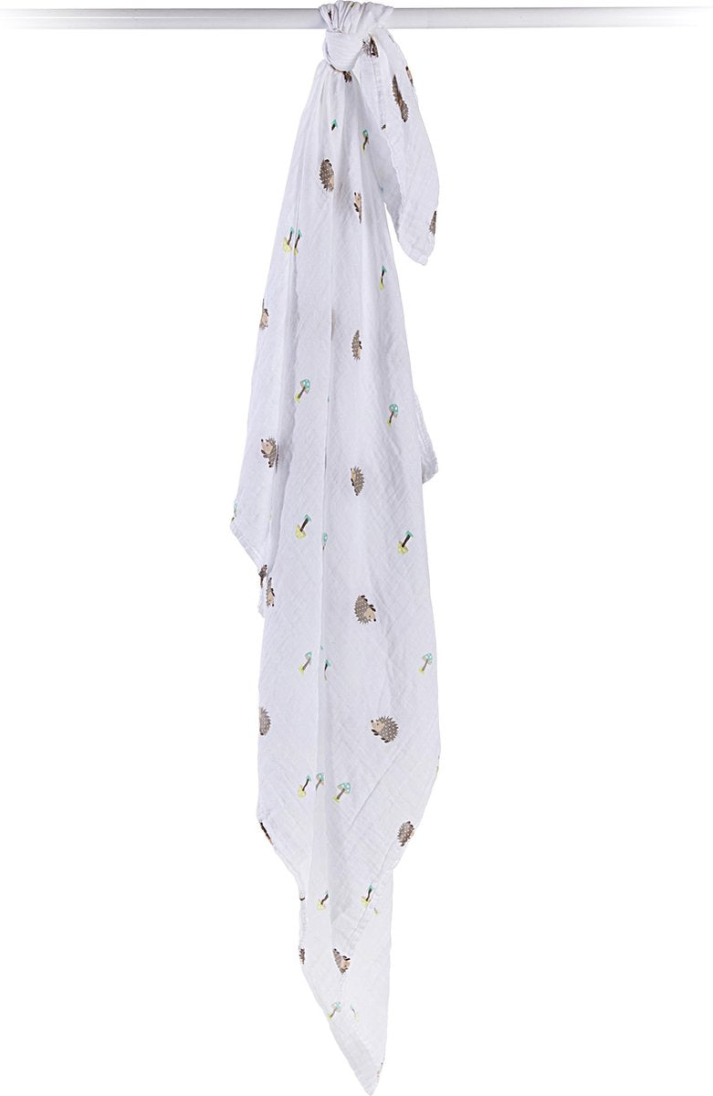 Lulujo swaddle 100% katoen 120x120 cm - Happy Hedgehog