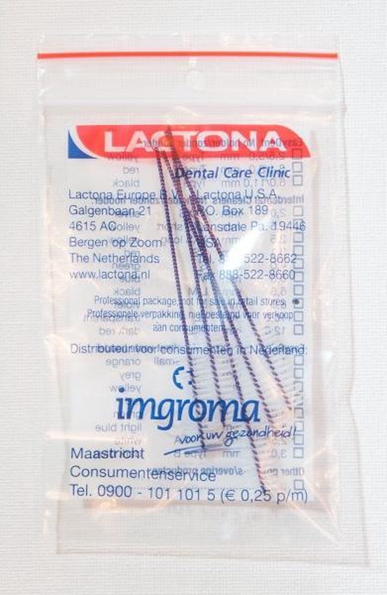 Lactona Interdentaal Ragers Large 8mm - Violet - 5 x 5 Stuks - Voordeelpakket