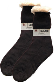 Sukats - Homesocks - Huissokken - Dames en Heren - Maat 41-46 - Donkerbruin - Anti-Slip - Fluffy - Meerdere Maten en Varianten