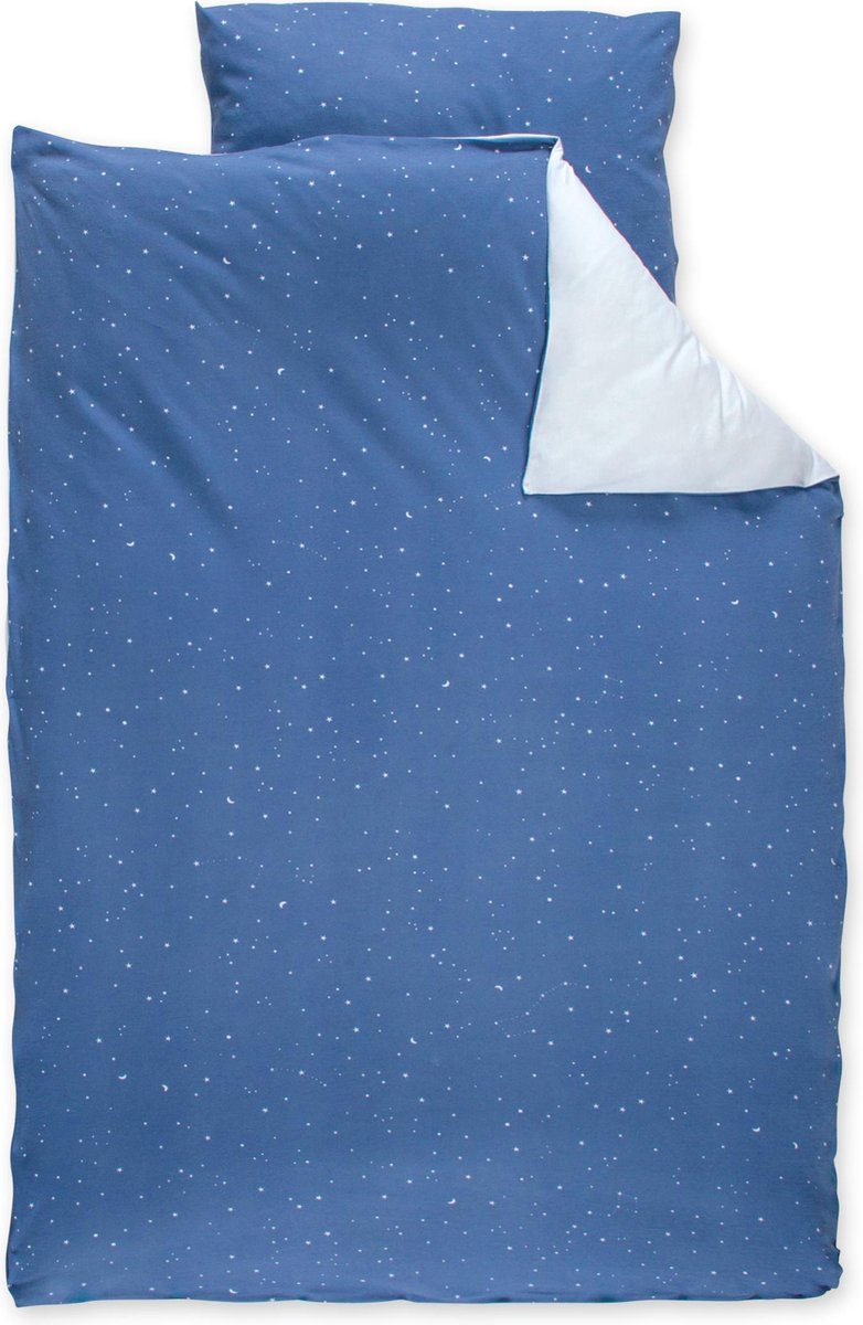 BEMINI  Dekbedovertrek 100x140cm Sterretjesprint denimblau Shade Jersey