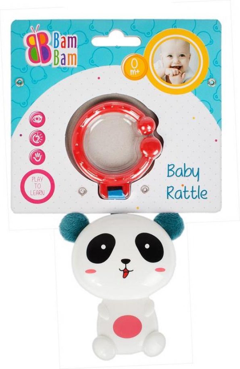 Bam Bam rammelaar Panda - Baby / Peuter bijt speelgoed 0 maanden