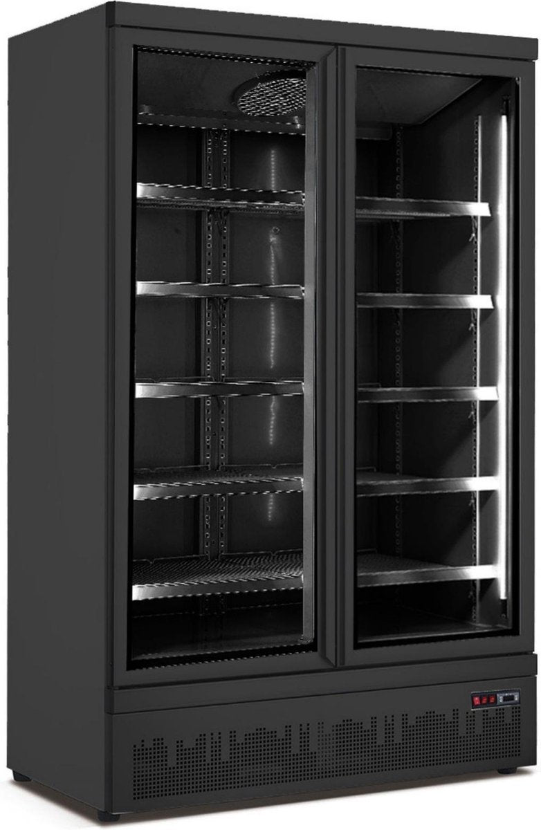 SARO GTK 930 - Geforceerd - Glasdeurvriezer - 2 Klapdeuren - All Black - Nieuw 2021 Model - 453-1024