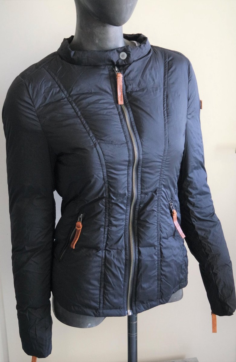 Moscow Padded Biker Jacket / Jas - Zwart - Maat XS