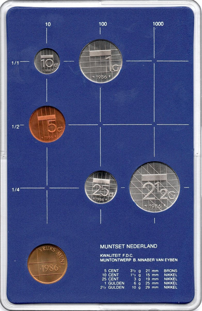 Nederland Jaarset Munten 1986 FDC