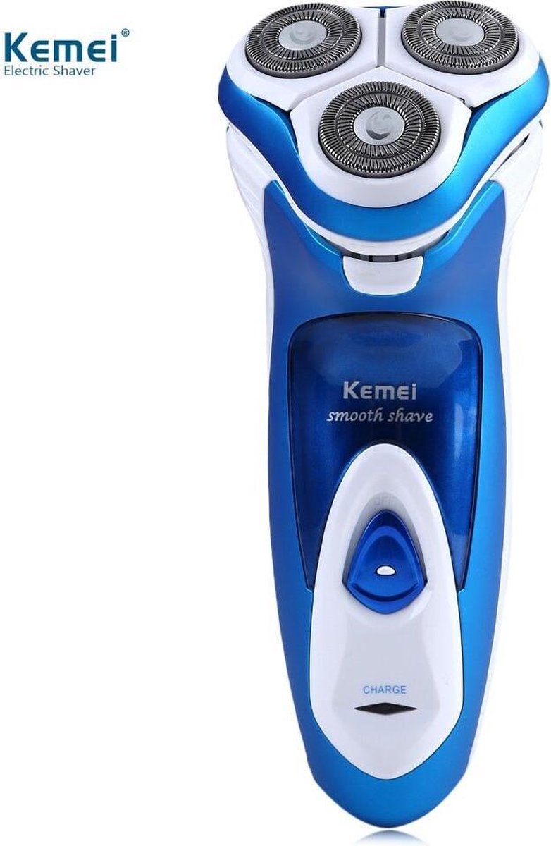 Kemei 5880 - Smooth Shaver - Elektrisch scheerapparaat met trimmer - IPX4 Waterdicht - Blauw Kleur