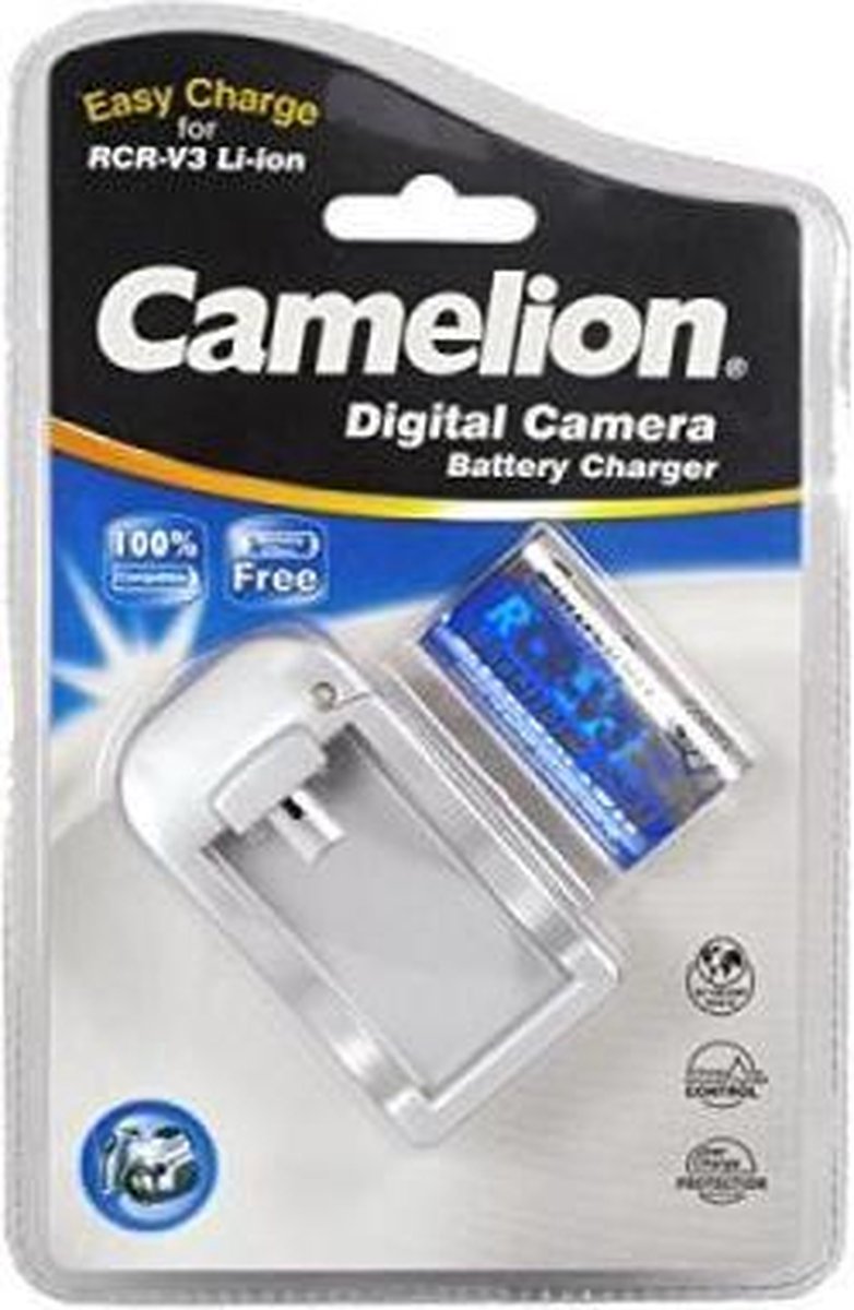 Camelion CR-V3 Charger incl 12v car-plug & 1x CR-V3 recharge