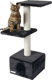Krabpaal Venus "Zwart" (85*30*30cm) - Krabpaal - krabton voor katten - krabton voor volwassen katten - krabtonnen voor katten - krabtonnen