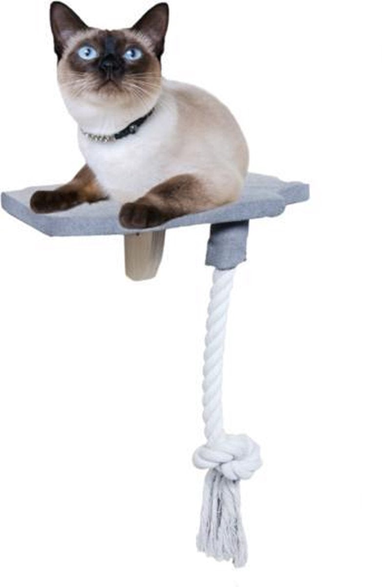 AFP - Skywalk - Kattenmeubel - Platform met Touw! - L 30 x B 26x H 50 cm