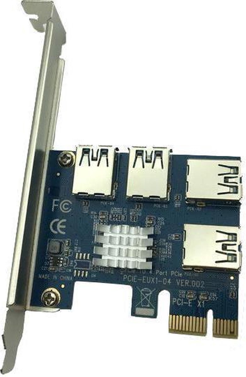 Mining Riser hub PCI-E 1x naar PCI-E 4x - 4 x interne USB bulk
