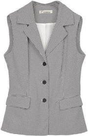 La Pèra Gilet geblokt zwart/wit - Maat M