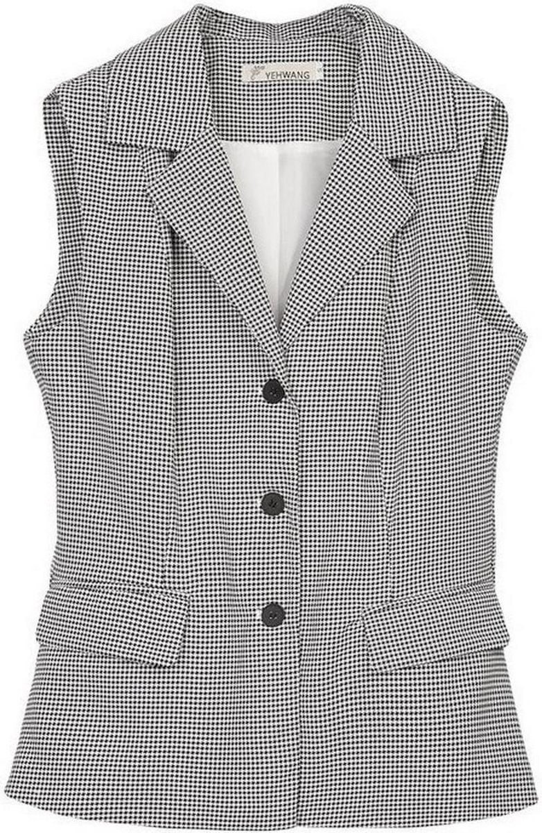 La Pèra Gilet geblokt zwart/wit - Maat M