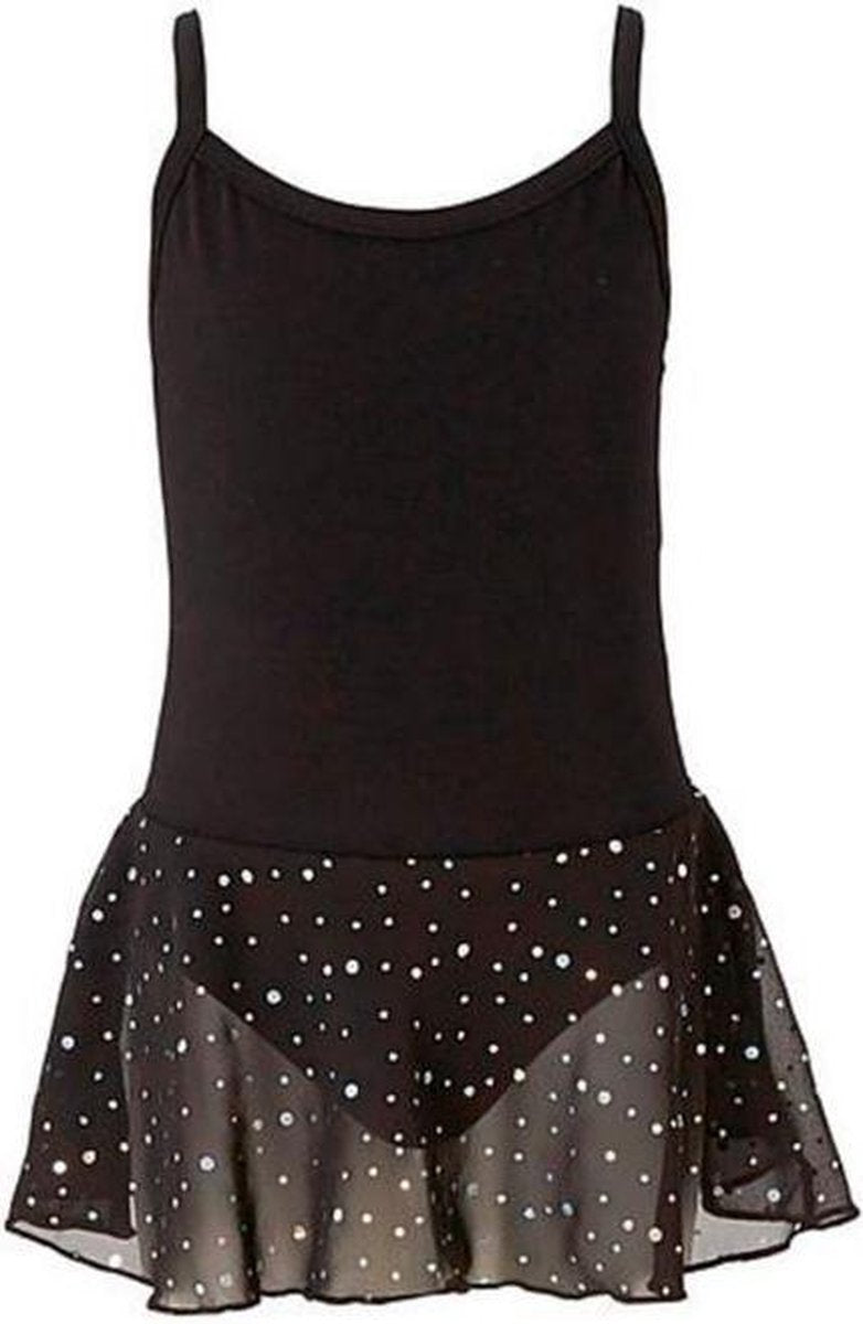 Papillon Balletpakje Spaghettiband Met Glitter Zwart Maat 140