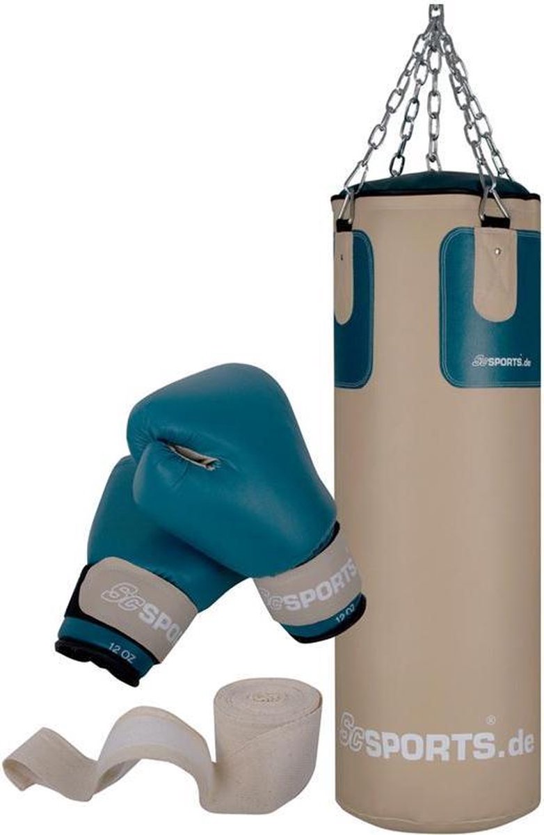 ScSPORTS® Boksset - Bokszak 25 kg - Incl. bokshandschoenen en bandages  - Volwassenen