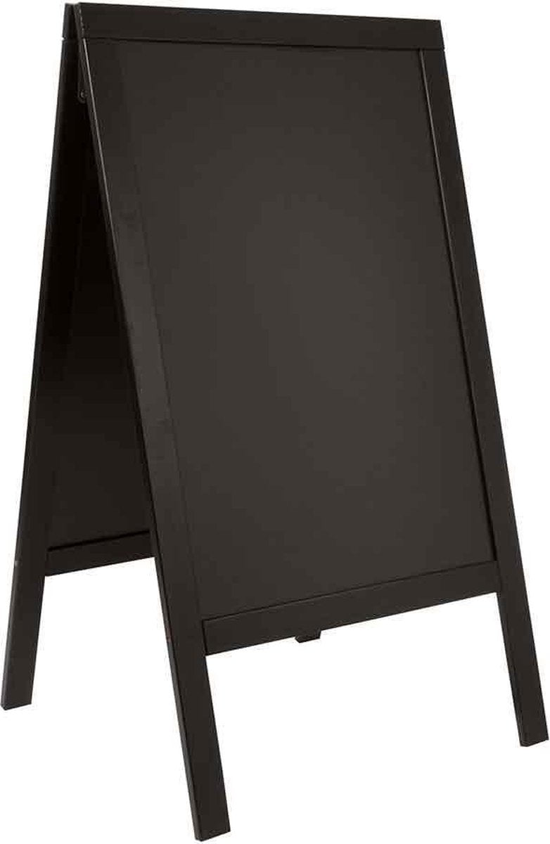 Sandwich pavement chalk board - with lacquered black finish  - 70x125cm