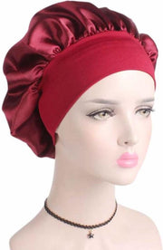 Bonnet Satijn XL|Slaapmuts Satijn|Hoofddeksel|Unisex|Cabantis|Bordeaux Rood