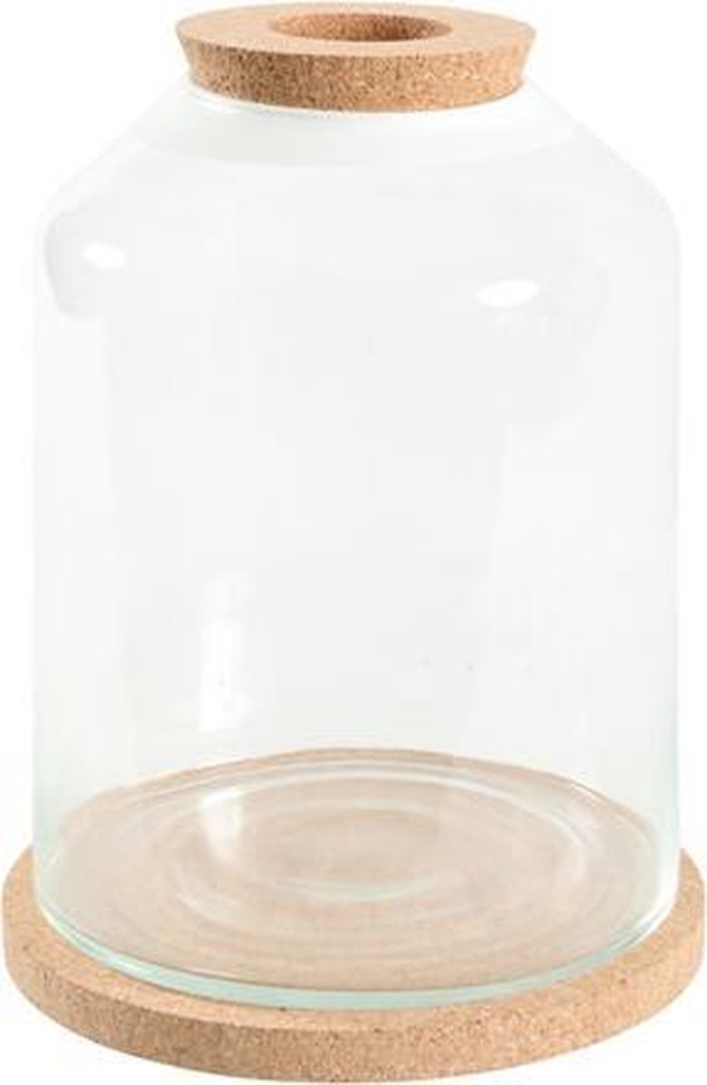 Zolux Life Bell Stolp Glas Witte Rand Met Kurk 27X27X36 CM