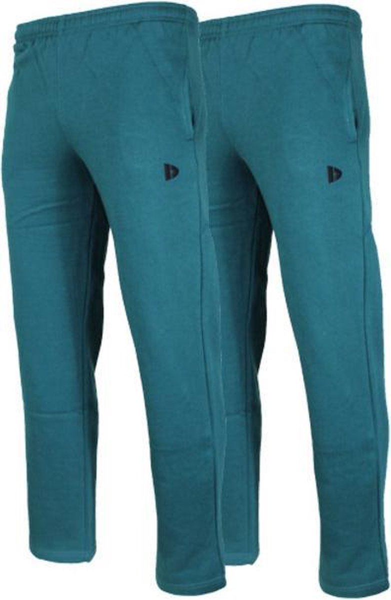 2-Pack Donnay Joggingbroek rechte pijp - Sportbroek - Heren - Maat XXXL - Donker groen