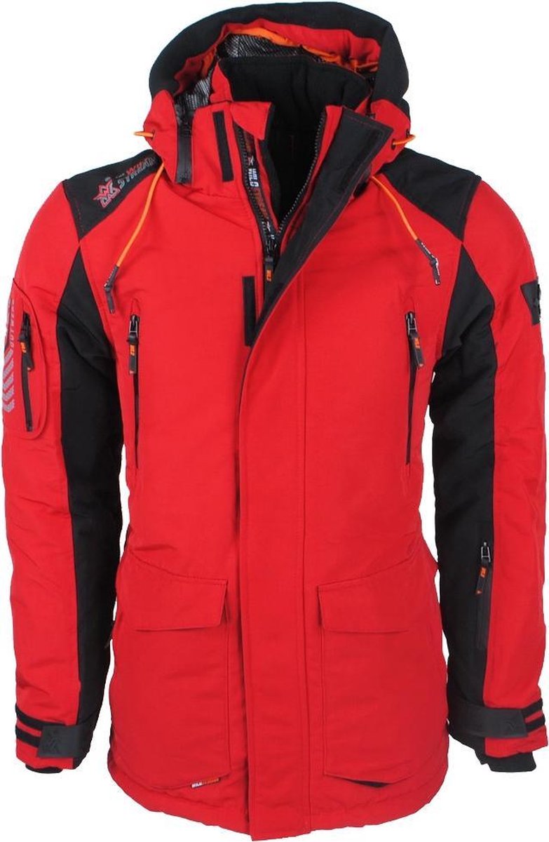 Wildstream - Heren Winterjas - Outdoorjas - Model Leeski  - Rood