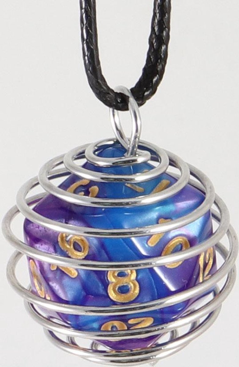 D&D Dungeons dragons ketting necklace blauw paars blue purple