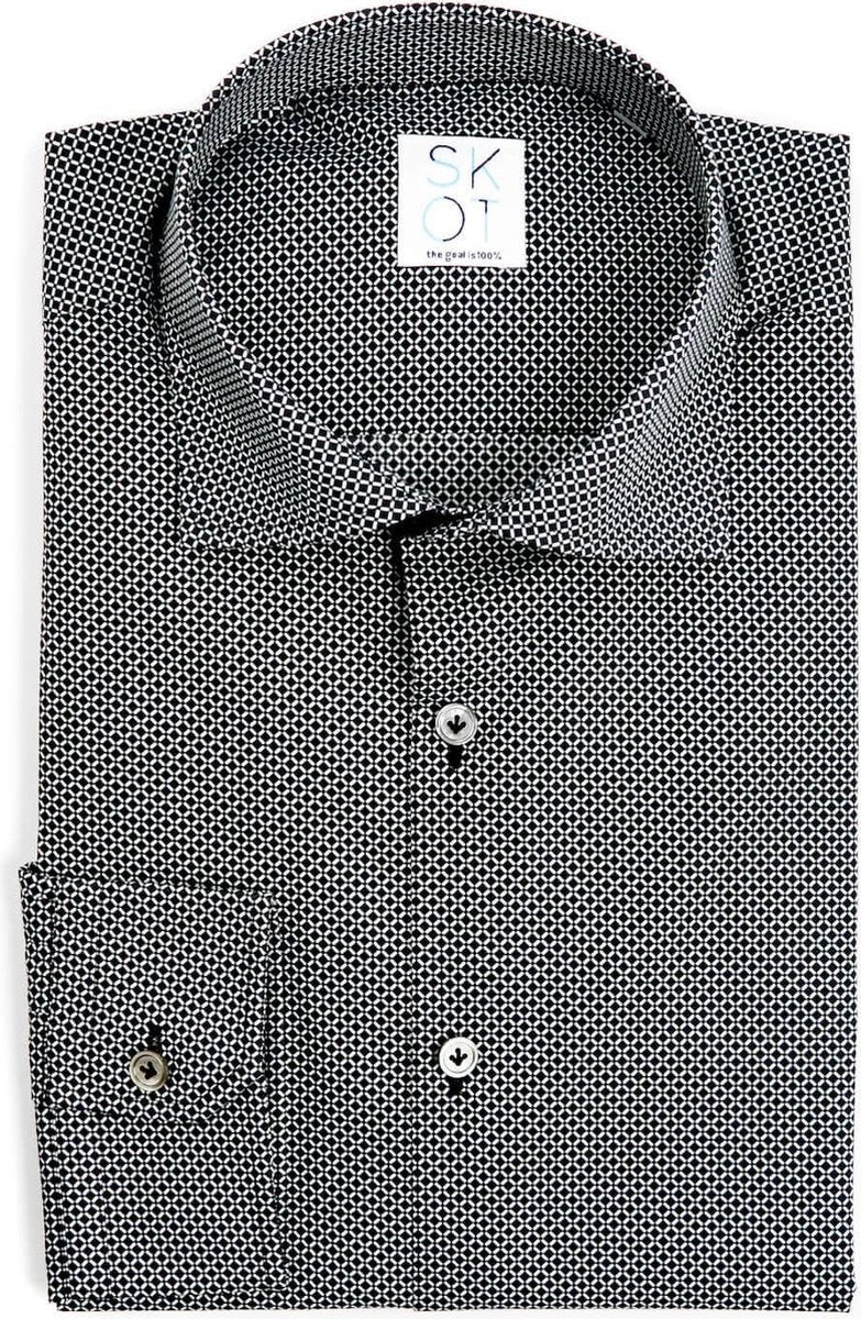 SKOT Fashion Duurzaam Overhemd Heren Serious Dark - zwart - Maat 45