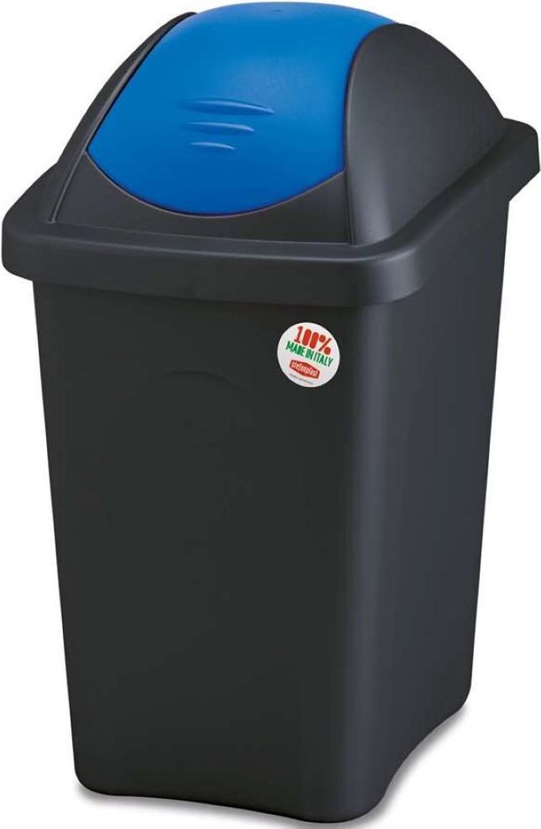 YILTEX – Bascula – Vuilnisbak / Vuilnisbak Afvalscheiding / Afvalscheiding / Prullenbak Afvalscheiding / Prullenmand – Blauw Met Zwart – 60l