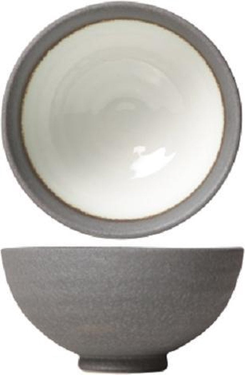 Cosy & trendy Stone - Kommetje - D11xh5.5cm - Grijs - Porselein - (set van 6) en Yourkitchen E-kookboek Heerlijke Smulrecepten