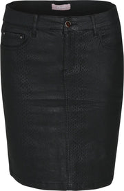 Cassis - Gecoate rok met pythonprint - Zwart