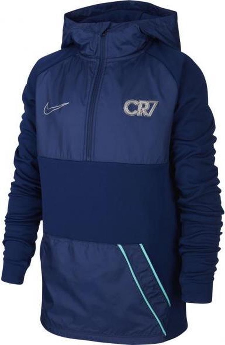 CR7 Dry Repellent Drill Hoodie Kids Blue Void