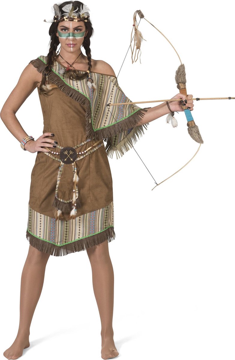 ESPA - Luxe bruine indianen kostuum voor dames - XS - Volwassenen kostuums