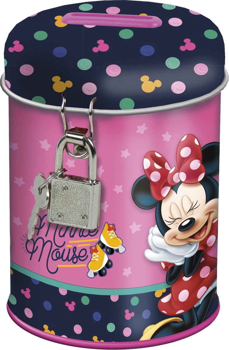 Disney Minnie Mouse Spaarpot met slotje - 11.5 cm - Roze