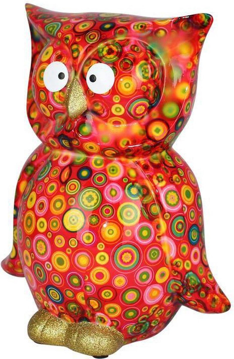 Pomme pidou Uil Bo | Spaarpot | Large | Crimsonred Lucky Circles