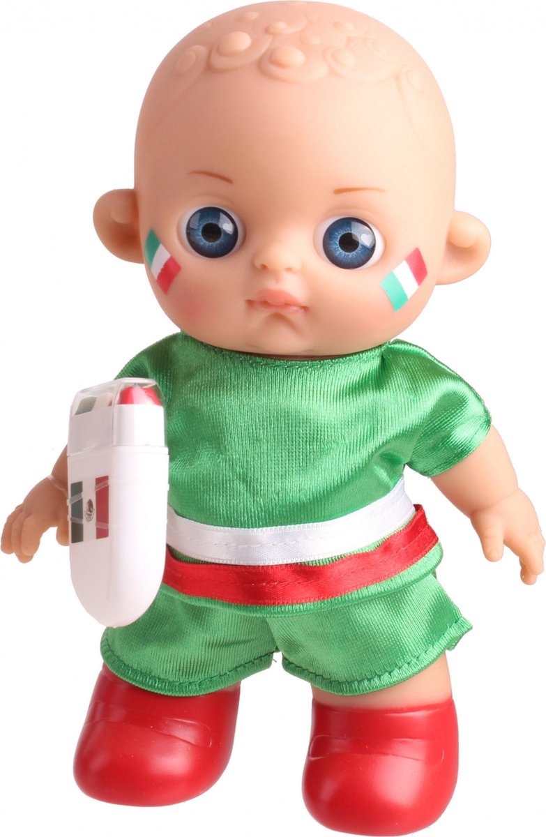 Falca Voetbal Babypop Met Schmink Mexico 20 Cm