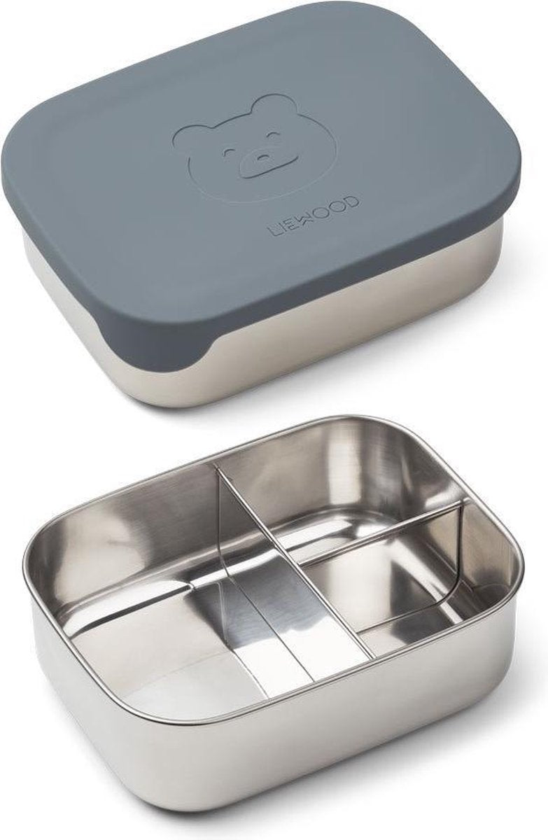 Arthur Lunchbox Stainless Steel met silicone deksel 900 ml Mr Bear Blue Wave | Liewood